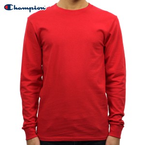 チャンピオン ロンT メンズ 正規品 CHAMPION 長袖Tシャツ L/S TEE T2229 Cotton Long Sleeve Tee W3J-TEAMREDSCARLET C logo on left sle