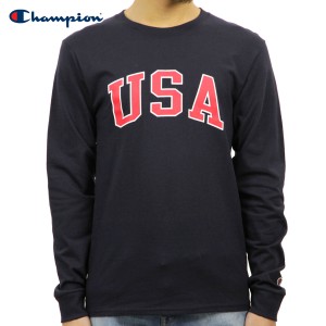 チャンピオン ロンT メンズ 正規品 CHAMPION 長袖Tシャツ L/S TEE T2229P Cotton Long Sleeve Tee 031-NAVY #549393 USA Arch LS D00S20 