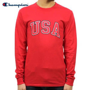 チャンピオン ロンT メンズ 正規品 CHAMPION 長袖Tシャツ L/S TEE T2229P Cotton Long Sleeve Tee W3J-RED #549593 U 父の日 プレゼント 