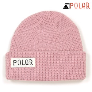 ポーラー ニット帽 メンズ レディース 正規販売店 POLER 帽子 ビーニー ニットキャップ WORKERMAN BEANIE PINK 224AC 父の日 プレゼント 