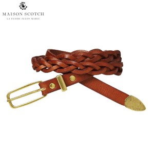 メゾンスコッチ MAISON SCOTCH 正規販売店 レディース ベルト BRAIDED LEATHER BELT 137487 77 CINNAMO D00S15