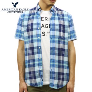 アメリカンイーグル シャツ メンズ 正規品 AMERICAN EAGLE 半袖シャツ AEO SHORT SLEEVE MADRAS SHIRT 2154-9804-400