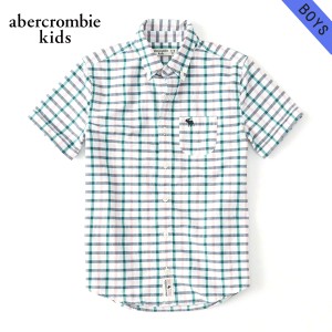 アバクロキッズ シャツ ボーイズ 子供服 正規品 AbercrombieKids 半袖シャツ short sleeve poplin shirt 225-670-014 父の日 プレゼント 