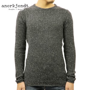 アナケット セーター メンズ 正規販売店 ANERKJENDT EGILDKO MELANGE KNIT SWEATER 9517222 CAVIAR