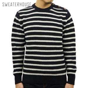 セーターハウス セーター メンズ 正規販売店 SWEATERHOUSE CREW NECK KNIT SWEATER 1KN1209 6010 WHITE BORDER