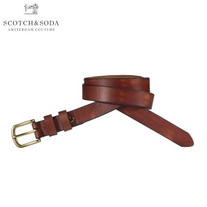 スコッチアンドソーダ SCOTCH＆SODA 正規販売店 メンズ ベルト SLIM VINTAGE LEATHER BELT 139947 1134 49300 CHESTNU 父の日 プレゼント