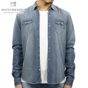 スコッチアンドソーダ SCOTCH＆SODA 正規販売店 メンズ 長袖ウェスタンシャツ AMS BLAUW SAWTOOTH SHIRT IN SEASONAL WASHES 141265 52 5