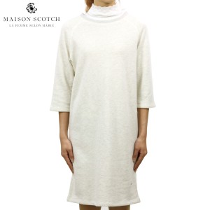 メゾンスコッチ MAISON SCOTCH 正規販売店 レディース スウェット素材 ワンピース SUPER SOFT SWEAT DRESS WITH WOVEN COLLAR 144097 0G 