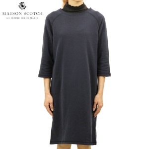 メゾンスコッチ MAISON SCOTCH 正規販売店 レディース スウェット素材 ワンピース SUPER SOFT SWEAT DRESS WITH WOVEN COLLAR 141493 57 