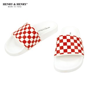 ヘンリーアンドヘンリー HENRY＆HENRY 正規販売店 サンダル シャワーサンダル 180 CHECKER SHOWER SANDAL BIANCO RED WHITE CHECKER WHIT