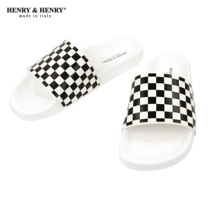 ヘンリーアンドヘンリー HENRY＆HENRY 正規販売店 サンダル シャワーサンダル 180 CHECKER SHOWER SANDAL BIANCO BLACK WHITE CHECKER WH