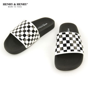 ヘンリーアンドヘンリー HENRY＆HENRY 正規販売店 サンダル シャワーサンダル 180 CHECKER SHOWER SANDAL BIANCO BLA 父の日 プレゼント 