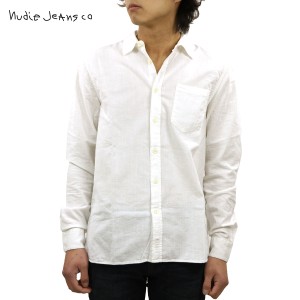 ヌーディージーンズ シャツ メンズ 正規販売店 Nudie Jeans 長袖シャツ ワークシャツ HENRY LONG SLEEVE SHIRT OFFWH 父の日 プレゼント 