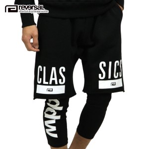 リバーサル REVERSAL rvddw 正規販売店 メンズ レイヤードスウェットショートパンツ CLASSICS LAYERED SHORT PANTS rv18aw009 BLACK 父の