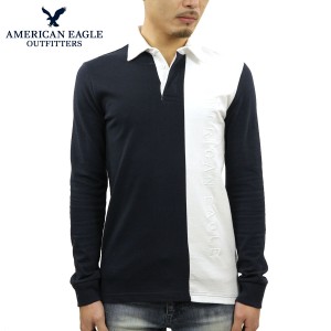 アメリカンイーグル ラガーシャツ メンズ 正規品 AMERICAN EAGLE 長袖ラガーシャツ AE LONG SLEEVE COLOR BLOCK POLO 父の日 プレゼント 