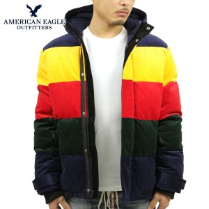 アメリカンイーグル ジャケット メンズ 正規品 AMERICAN EAGLE アウター パファージャケット AE Colorblock Corduroy Puffer Jacket 0108