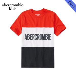 アバクロキッズ Tシャツ ボーイズ 子供服 正規品 AbercrombieKids 半袖Tシャツ クルーネックTシャツ colorblock logo tee 223-619-0124-0