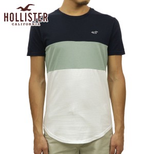 ホリスター Tシャツ メンズ 正規品 HOLLISTER 半袖Tシャツ クルーネックTシャツ カーブヘム Colorblock Curved Hem T-Shirt 324-368-0646