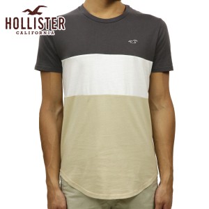 ホリスター Tシャツ メンズ 正規品 HOLLISTER 半袖Tシャツ クルーネックTシャツ カーブヘム Colorblock Curved Hem T-Shirt 324-368-0646