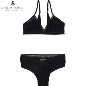 メゾンスコッチ MAISON SCOTCH 正規販売店 レディース ブラ＆ショーツセット LACE BRA AND PANTIES 147419 08 68502 BLACK