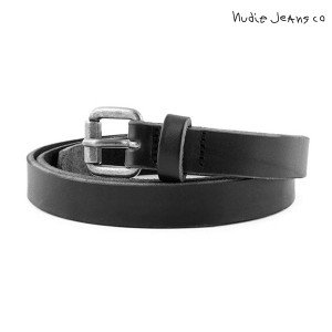 ヌーディージーンズ Nudie Jeans 正規販売店 メンズ ベルト DANSSON SLIM LEATHER BELT BLACK B01 180562 父の日 プレゼント ラッピング