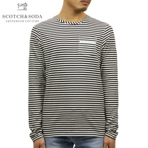 スコッチアンドソーダ SCOTCH＆SODA 正規販売店 メンズ クルーネック 長袖ポケットTシャツ AMS BLAUW PRINTED ARTWORK POCKET LONG SLEEV