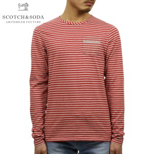 スコッチアンドソーダ SCOTCH＆SODA 正規販売店 メンズ クルーネック 長袖ポケットTシャツ AMS BLAUW PRINTED ARTWORK POCKET LONG SLEEV