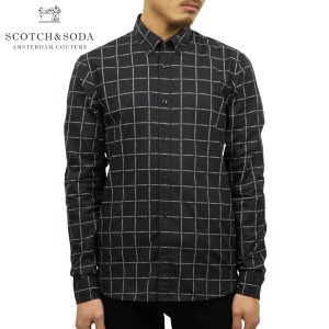 スコッチアンドソーダ SCOTCH＆SODA 正規販売店 メンズ スリムフィット ボタンダウン 長袖シャツ SLIM FIT AMS BLAUW ALLOVER PRINT SHIR