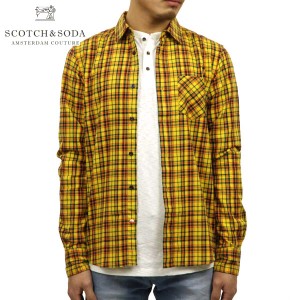 スコッチアンドソーダ シャツ メンズ 正規販売店 SCOTCH＆SODA 長袖シャツ ワークシャツ REGULAR FIT AMS BLAUW BRUSHED COTTON CHECKED 