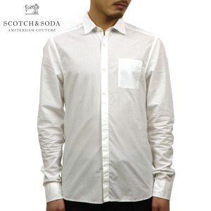 スコッチアンドソーダ SCOTCH＆SODA 正規販売店 メンズ レギュラーフィット 長袖ドレスシャツ Yシャツ REGULAR FIT AMS BLAUW LIGHTWEIGH