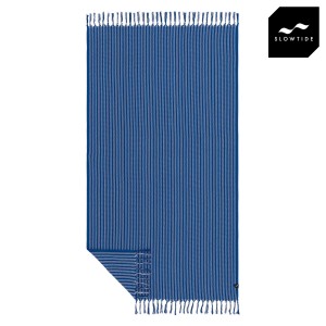 スロウタイド タオル 正規販売店 SLOWTIDE ビーチタオル バスタオル フリンジ付き KOKO FRINGE BEACH BATH TURKISH TOWEL ST589 NAVY