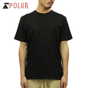 ポーラー Tシャツ 正規販売店 POLER 半袖Tシャツ ロゴTシャツ CATALPA EMBROIDERED S/S TEE 55200062-BLK BLACK