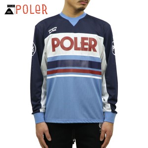 ポーラー Tシャツ ロンT メンズ 正規販売店 POLER 長袖Tシャツ メッシュTシャツ MOTO JERSEY 21340003-STB1 STONE BLUE