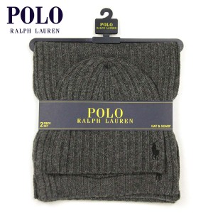 ポロ ラルフローレン セット マフラー ニットキャップ メンズ レディース 正規品 POLO RALPH LAUREN マフラー 帽子セット KNIT SCARF