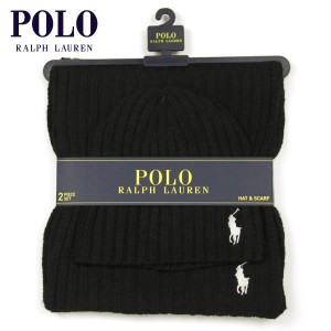 ポロ ラルフローレン セット マフラー ニットキャップ メンズ レディース 正規品 POLO RALPH LAUREN マフラー 帽子セット KNIT SCARF 父