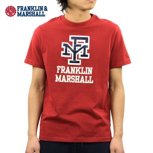 フランクリン マーシャル Tシャツ 正規販売店 FRANKLIN＆MARSHALL 半袖Tシャツ ロゴTシャツ LOGO CREW NECK TEE TSMF345AN F371 RIO RED