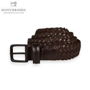 スコッチアンドソーダ ベルト メンズ 正規販売店 SCOTCH＆SODA レザーベルト BRAIDED LEATHER AND CORD BELT 155562  父の日 プレゼント 