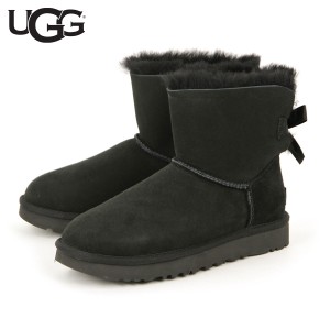 アグ ブーツ レディース 正規品 UGG ミニベイリーボウ?U ムートンブーツ MINI BAILEY BOW ?U 1016501-BLK BLACK