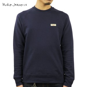 ヌーディージーンズ スウェット メンズ 正規販売店 Nudie Jeans トレーナー SAMUEL LOGO SWEATSHIRT CREW FLEECE MIDNIGHT B97 150380 父