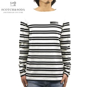 スコッチアンドソーダ ロンT メンズ 正規販売店 SCOTCH＆SODA 長袖Tシャツ ボートネックTシャツ BOAT NECK ENGINEERED STIRPES LONG SLEE