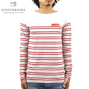 スコッチアンドソーダ ロンT メンズ 正規販売店 SCOTCH＆SODA 長袖Tシャツ ボートネックTシャツ BOAT NECK ENGINEERED STIRPES LONG SLEE