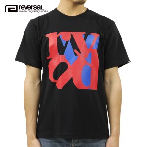 リバーサル Tシャツ メンズ 正規販売店 REVERSAL クルーネック半袖Tシャツ コットンTシャツ BLOCK rvddw COTTON TEE rv21ss005 BLACK