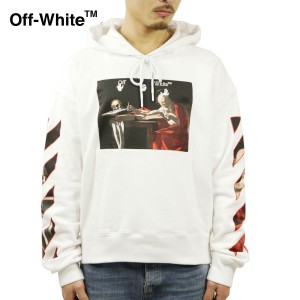 オフホワイト パーカー メンズ 正規品 OFF-WHITE プルオーバーパーカー カラバッジョ バックプリント CARAVAGGIO OVE 父の日 プレゼント 