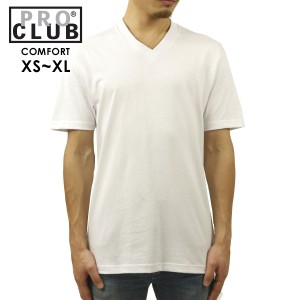 プロクラブ Tシャツ メンズ 正規品 PROCLUB 半袖Tシャツ VネックTシャツ COMFORT SHORT SLEEVE V-NECK TEE WHITE #106 大きいサイズ