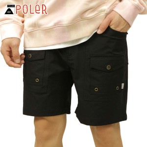 ポーラー ショートパンツ メンズ 正規販売店 POLER ハーフパンツ CAMP SHORT 211APM4001 BLACK