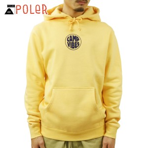 ポーラー パーカー メンズ 正規販売店 POLER プルオーバーパーカー CAMP VIBES HOODIE PEACH 213APM2605-PEA