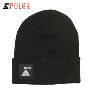 ポーラー キャップ メンズ レディース 正規販売店 POLER ニット帽 ビーニー DAILY DRIVER BEANIE 213ACU7903-BLK BLA 父の日 プレゼント 