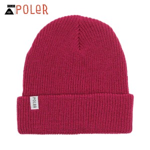 ポーラー キャップ メンズ レディース 正規販売店 POLER ニット帽 ビーニー TUBE CITY BEANIE DARK RED 213ACU7904-D 父の日 プレゼント 