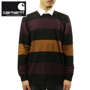 カーハート シャツ メンズ 正規品 CARHARTT WIP 長袖ラガーシャツ L/S HANSEN RUGBY POLO HANSEN STRIPE, BLACK / WA 父の日 プレゼント 