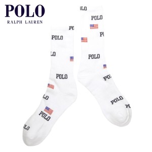 ポロ ラルフローレン 靴下 メンズ 正規品 POLO RALPH LAUREN クルー丈 ビジネスソックス AMERICANA CREW SINGLE SOCKS 889320 WHITE